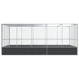 NNEVL Aviary with Extension Silver 518x307x212 cm Steel