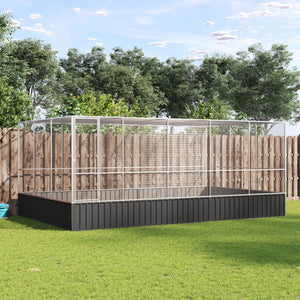 NNEVL Aviary with Extension Silver 518x307x212 cm Steel
