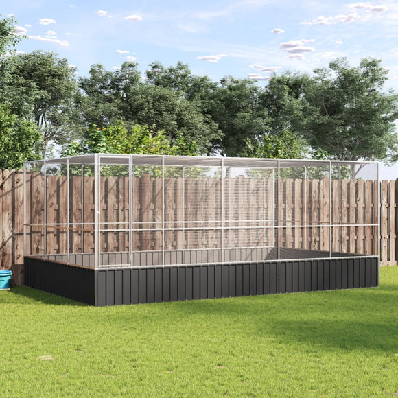 NNEVL Aviary with Extension Silver 518x307x212 cm Steel