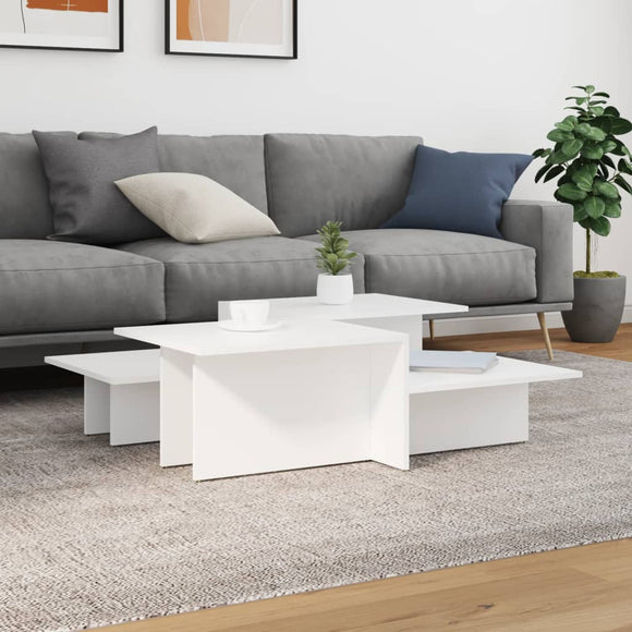NNEVL Coffee Tables 2 pcs White Engineered Wood