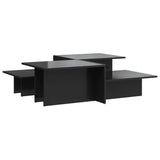 NNEVL Coffee Tables 2 pcs High Gloss Black Engineered Wood