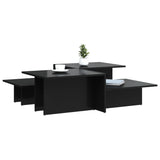 NNEVL Coffee Tables 2 pcs High Gloss Black Engineered Wood