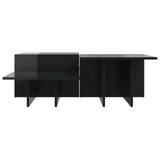 NNEVL Coffee Tables 2 pcs High Gloss Black Engineered Wood