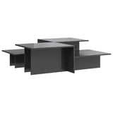 NNEVL Coffee Tables 2 pcs High Gloss Grey Engineered Wood