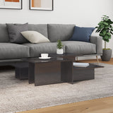NNEVL Coffee Tables 2 pcs High Gloss Grey Engineered Wood