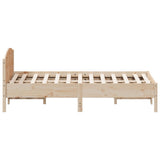 NNEVL Bed Frame without Mattress 135x190 cm Solid Wood Pine