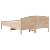 NNEVL Bed Frame without Mattress 135x190 cm Solid Wood Pine