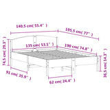 NNEVL Bed Frame without Mattress 135x190 cm Solid Wood Pine