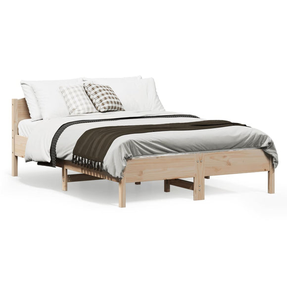 NNEVL Bed Frame without Mattress 135x190 cm Solid Wood Pine