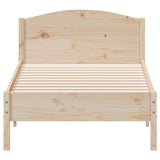 NNEVL Bed Frame with Headboard 90x190 cm Solid Wood Pine