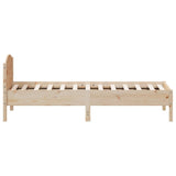 NNEVL Bed Frame with Headboard 90x190 cm Solid Wood Pine