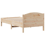 NNEVL Bed Frame with Headboard 90x190 cm Solid Wood Pine