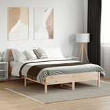 NNEVL Bed Frame with Headboard 150x200 cm Solid Wood Pine