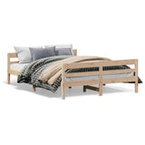 NNEVL Bed Frame without Mattress 137x187 cm Double Solid Wood Pine