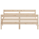 NNEVL Bed Frame without Mattress 137x187 cm Double Solid Wood Pine