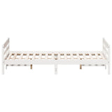 NNEVL Bed Frame without Mattress White 137x187 cm Double Solid Wood Pine