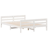 NNEVL Bed Frame without Mattress White 137x187 cm Double Solid Wood Pine