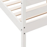NNEVL Bed Frame without Mattress White 137x187 cm Double Solid Wood Pine