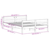 NNEVL Bed Frame without Mattress White 137x187 cm Double Solid Wood Pine