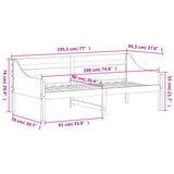 NNEVL Day Bed without Mattress White 90x190 cm Solid Wood Pine