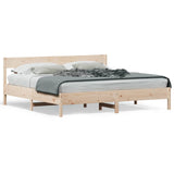 NNEVL Bed Frame without Mattress 183x203 cm King Solid Wood Pine