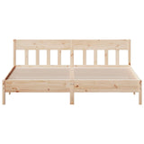 NNEVL Bed Frame without Mattress 183x203 cm King Solid Wood Pine