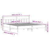 NNEVL Bed Frame without Mattress 183x203 cm King Solid Wood Pine