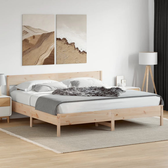NNEVL Bed Frame without Mattress 183x203 cm King Solid Wood Pine
