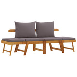 NNEVL Garden Bench with Cushions 2-in-1 Solid Wood Acacia