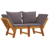NNEVL Garden Bench with Cushions 2-in-1 Solid Wood Acacia
