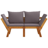 NNEVL Garden Bench with Cushions 2-in-1 Solid Wood Acacia