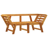 NNEVL Garden Bench with Cushions 2-in-1 Solid Wood Acacia