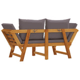 NNEVL Garden Bench with Cushions 2-in-1 Solid Wood Acacia