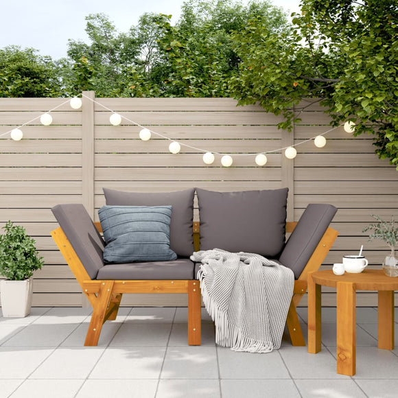 NNEVL Garden Bench with Cushions 2-in-1 Solid Wood Acacia