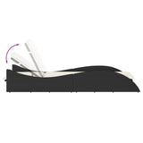 NNEVL Sun Lounger with Cushion Black 60x205x73 cm Poly Rattan