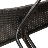 NNEVL Sun Lounger with Cushion Black 60x205x73 cm Poly Rattan