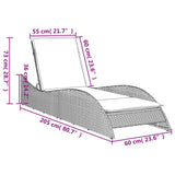 NNEVL Sun Lounger with Cushion Black 60x205x73 cm Poly Rattan