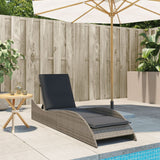 NNEVL Sun Lounger with Cushion Grey 60x205x73 cm Poly Rattan