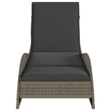 NNEVL Sun Lounger with Cushion Grey 60x205x73 cm Poly Rattan