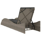 NNEVL Sun Lounger with Cushion Grey 60x205x73 cm Poly Rattan