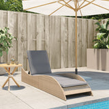 NNEVL Sun Lounger with Cushion Beige 60x205x73 cm Poly Rattan