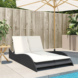 NNEVL Sun Lounger with Cushions Black 114x205x73 cm Poly Rattan