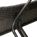 NNEVL Sun Lounger with Cushions Black 114x205x73 cm Poly Rattan