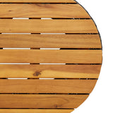 NNEVL Garden Side Table Drum Shape Black Poly Rattan and Solid Wood