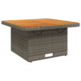 NNEVL Garden Table Grey 80x80x71 cm Poly Rattan and Acacia Wood