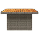 NNEVL Garden Table Grey 80x80x71 cm Poly Rattan and Acacia Wood