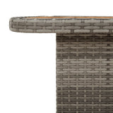 NNEVL Garden Table Grey 80x80x71 cm Poly Rattan and Acacia Wood