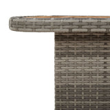 NNEVL Garden Table Grey 90x55x71 cm Poly Rattan and Acacia Wood