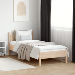 NNEVL Bed Frame without Mattress 92x187 cm Single Solid Wood Pine