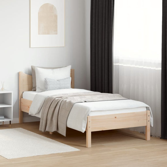 NNEVL Bed Frame without Mattress 92x187 cm Single Solid Wood Pine